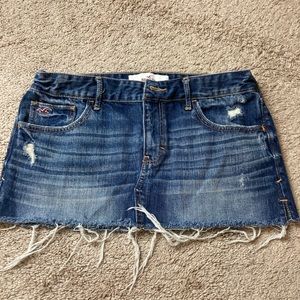 Hollister size 9/29 denim mini skirt frayed